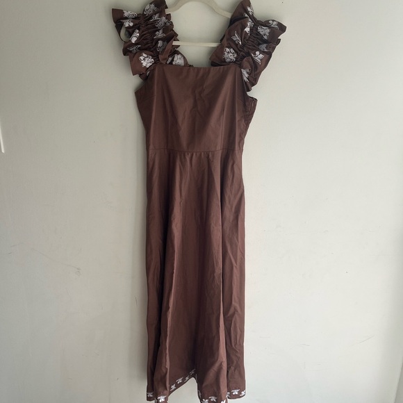 NWT! FANM MON Alanya Floral Embroidered Midi Dress Size Small - Picture 3 of 8